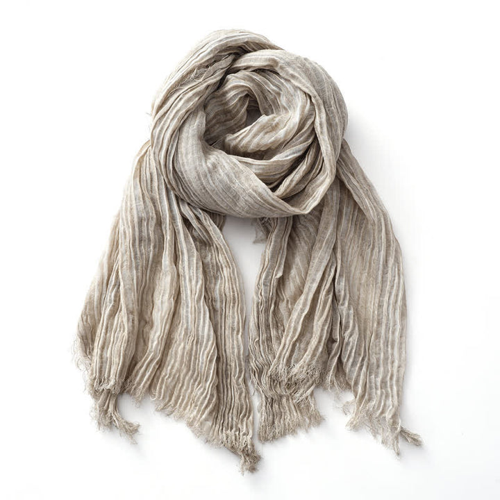 Écharpe froissée légère de couleur unie, teintée à la main, style rétro