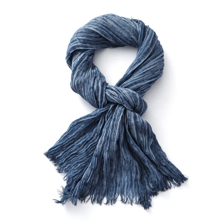 Écharpe froissée légère de couleur unie, teintée à la main, style rétro