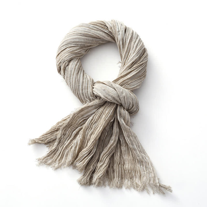 Écharpe froissée légère de couleur unie, teintée à la main, style rétro