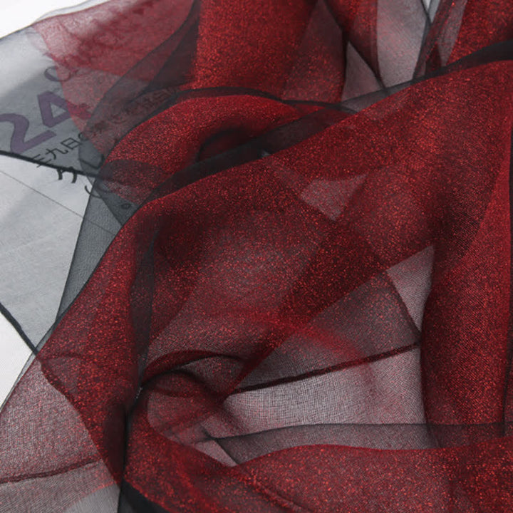 Foulard de luxe en soie organzan scintillante pour femme