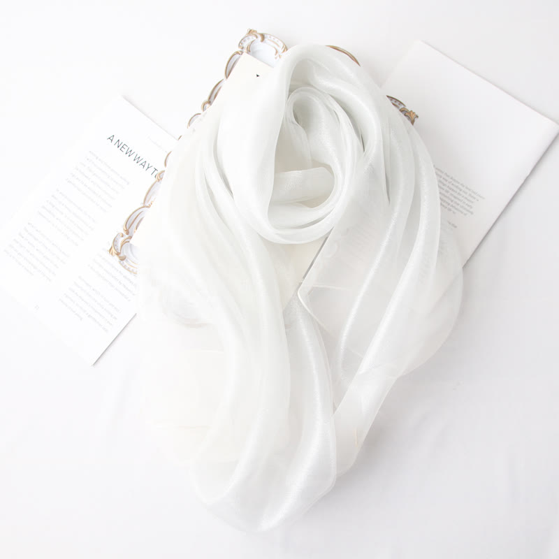 Foulard de luxe en soie organzan scintillante pour femme