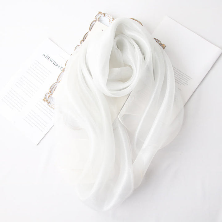 Foulard de luxe en soie organzan scintillante pour femme