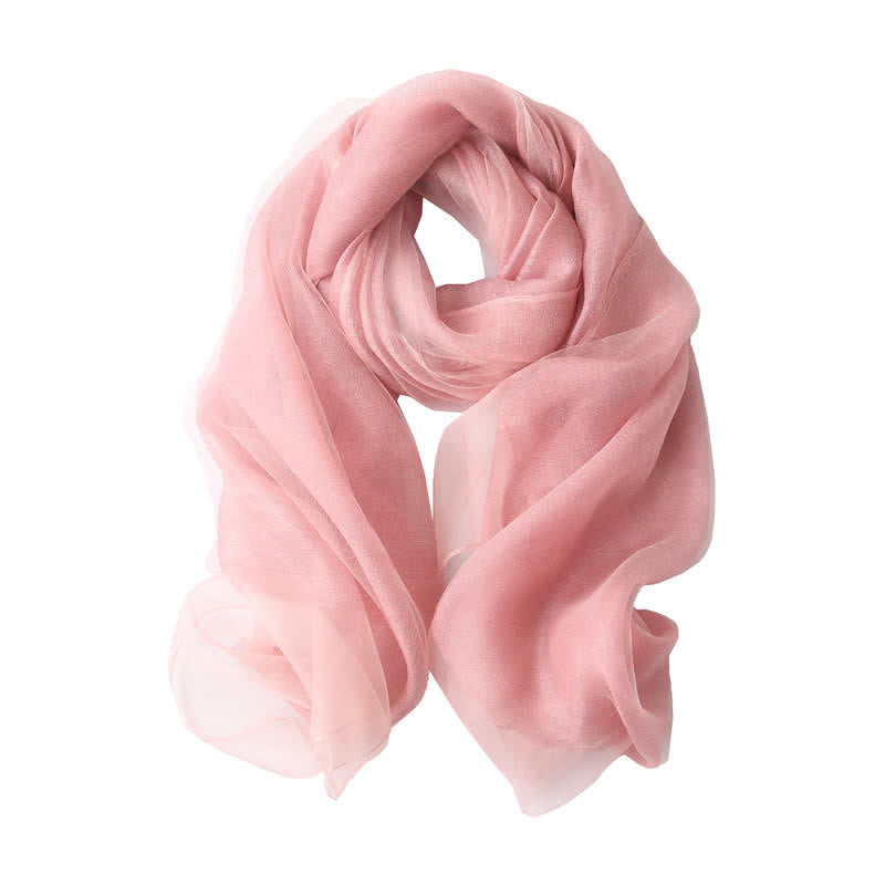 Foulard de luxe en soie organzan scintillante pour femme - Rose - image 9