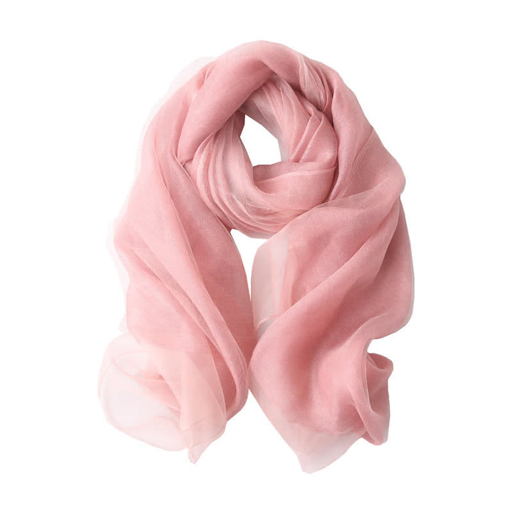 Foulard de luxe en soie organzan scintillante pour femme - Rose - image 9