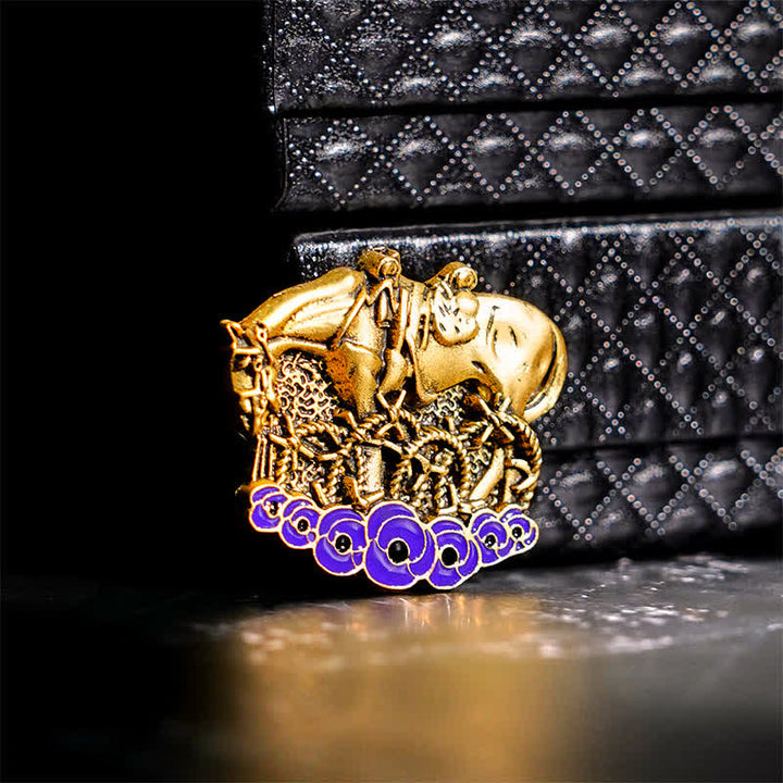Broche coquelicot violet souvenir du cheval de guerre