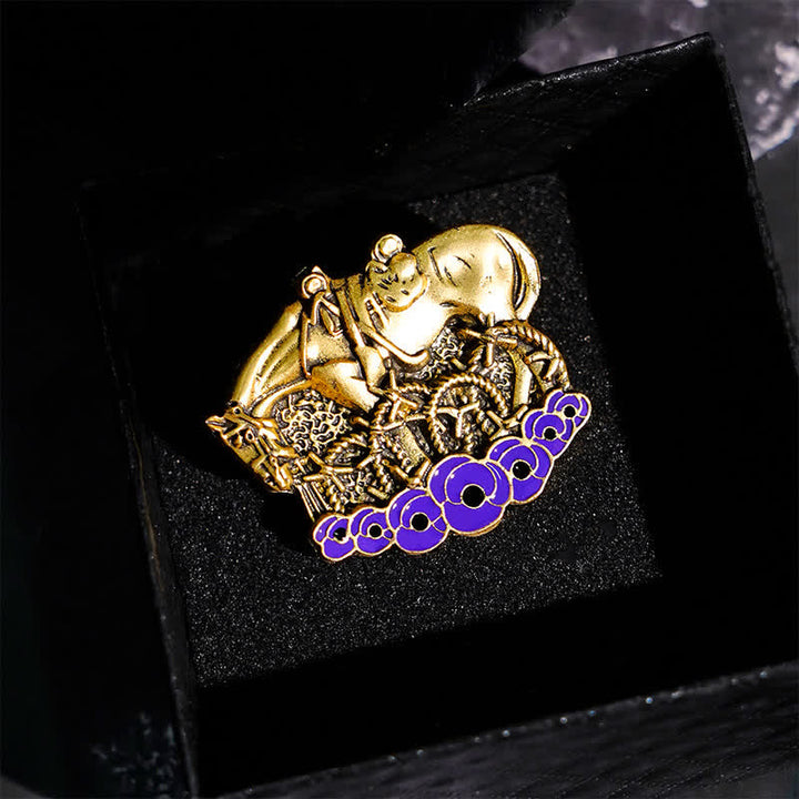 Broche coquelicot violet souvenir du cheval de guerre