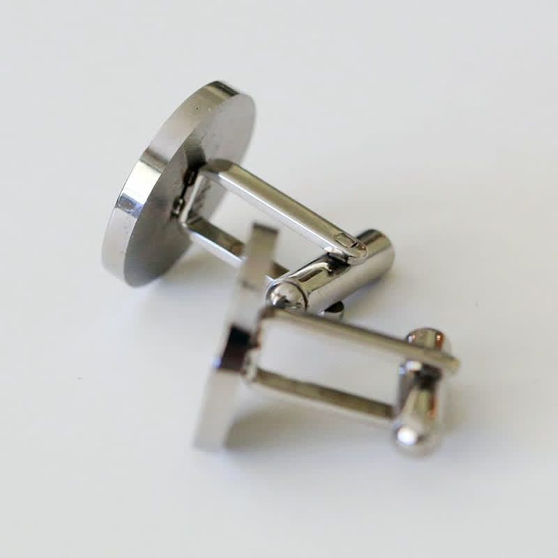 1 paire de boutons de manchette ronds personnalisés gravés au laser pour costume