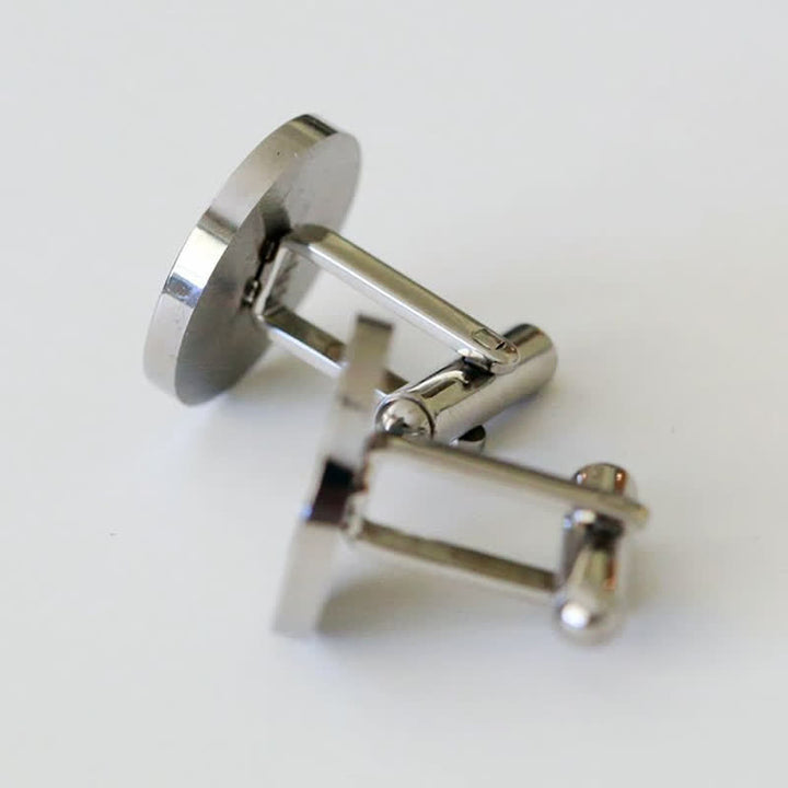 1 paire de boutons de manchette ronds personnalisés gravés au laser pour costume