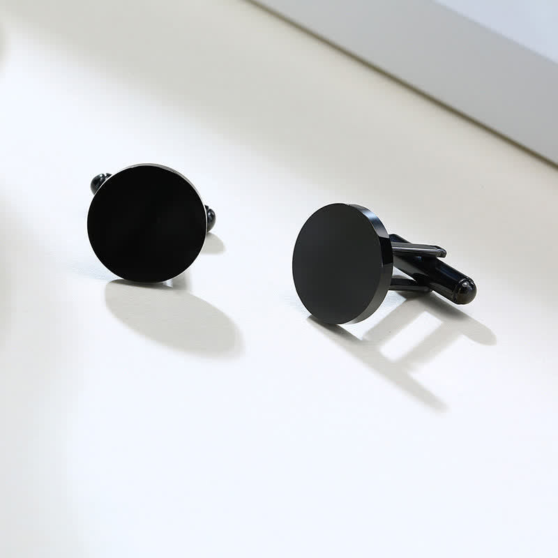 1 paire de boutons de manchette ronds personnalisés gravés au laser pour costume - image 5