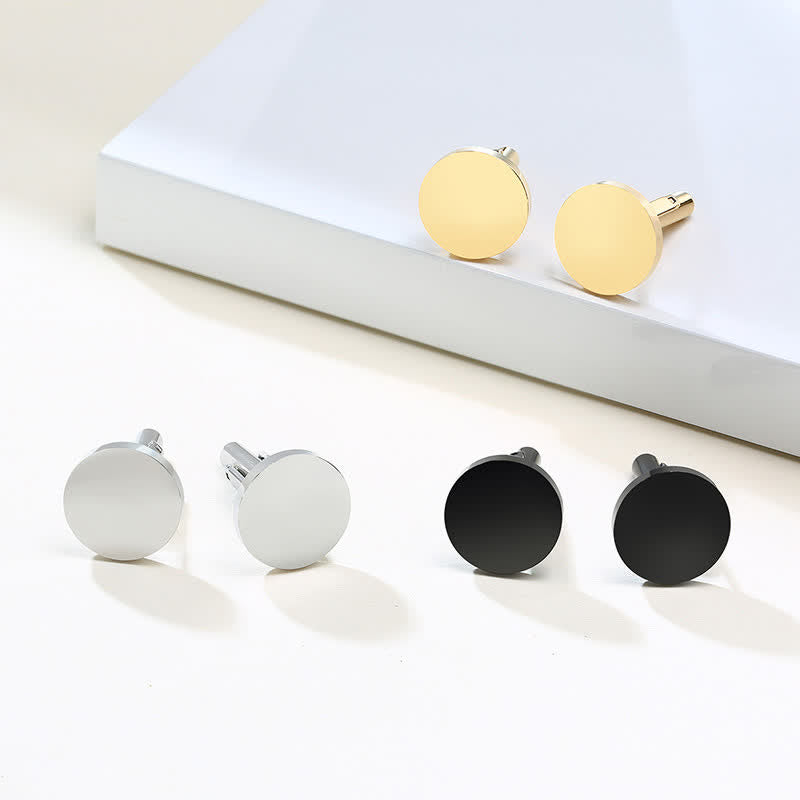 1 paire de boutons de manchette ronds personnalisés gravés au laser pour costume - image 7