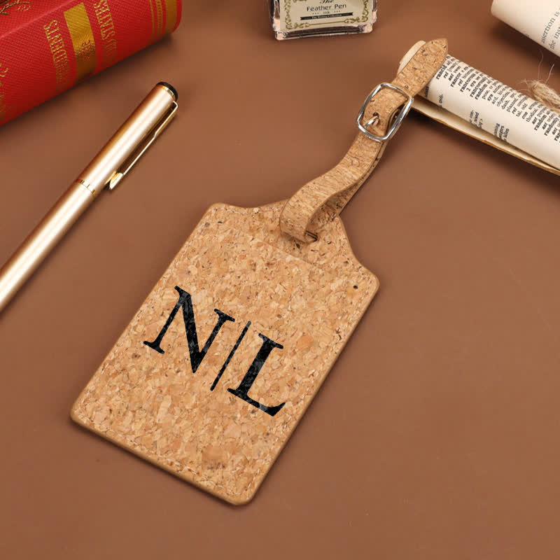 Étiquette de bagage recto verso en liège naturel avec texte personnalisé - image 5