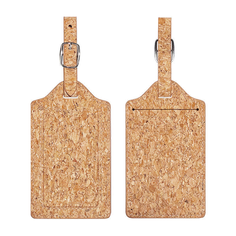 Étiquette de bagage recto verso en liège naturel avec texte personnalisé - image 7