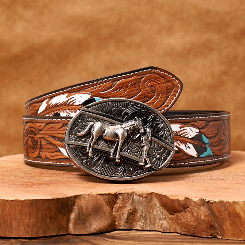 Ceinture en cuir pour homme avec couteau pliant caché style cowgirl