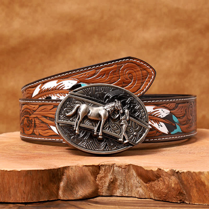 Ceinture en cuir pour homme avec couteau pliant caché style cowgirl