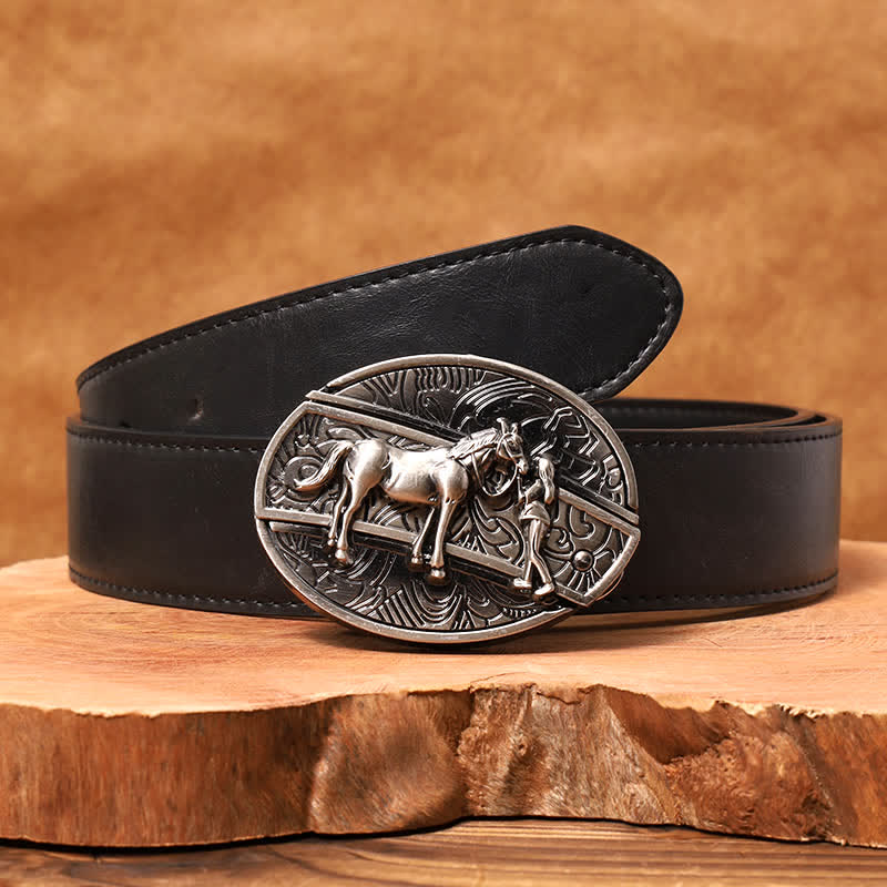 Ceinture en cuir pour homme avec couteau pliant caché style cowgirl - Cow-girl - Ceinture en PU noir - 42 - image 4
