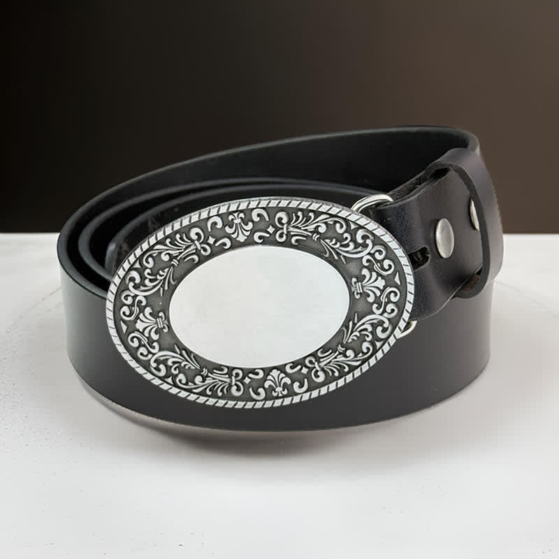 Ceinture en cuir ronde avec nom gravé personnalisé et monogramme à boucle DIY