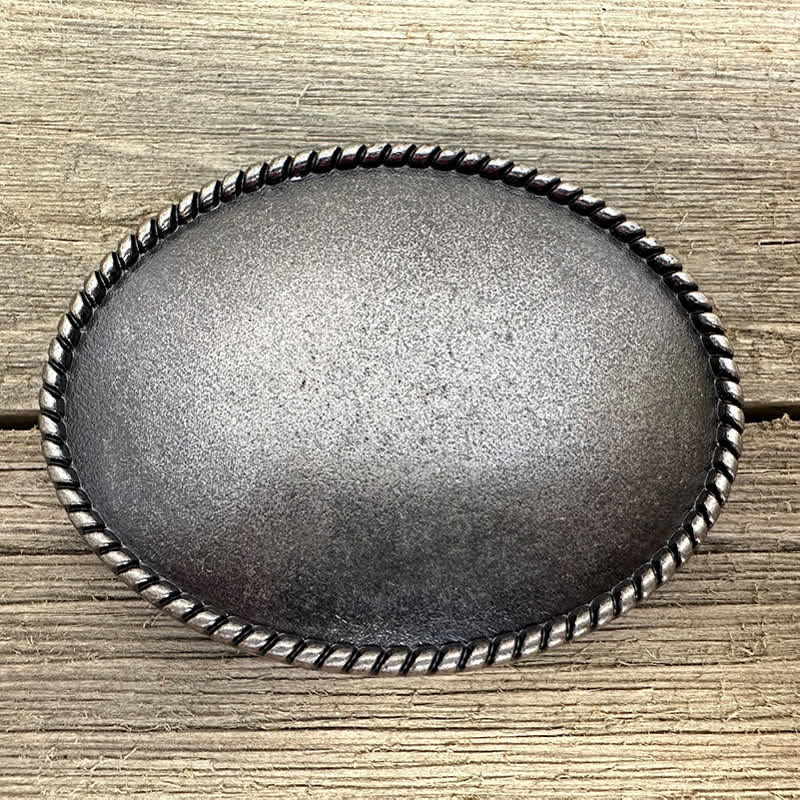 Ceinture en cuir avec boucle ronde et monogramme personnalisé, couleur antique - image 2