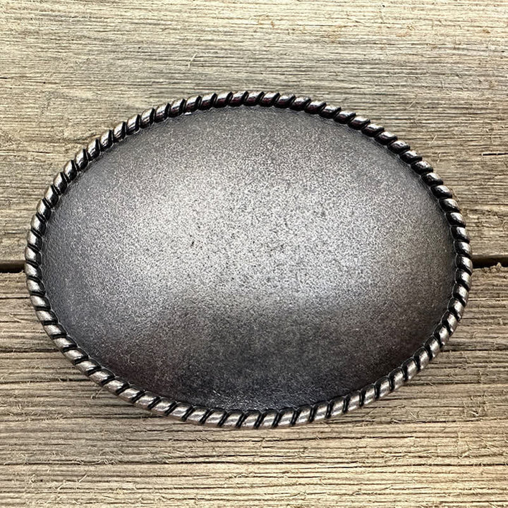 Ceinture en cuir avec boucle ronde et monogramme personnalisé, couleur antique - image 2