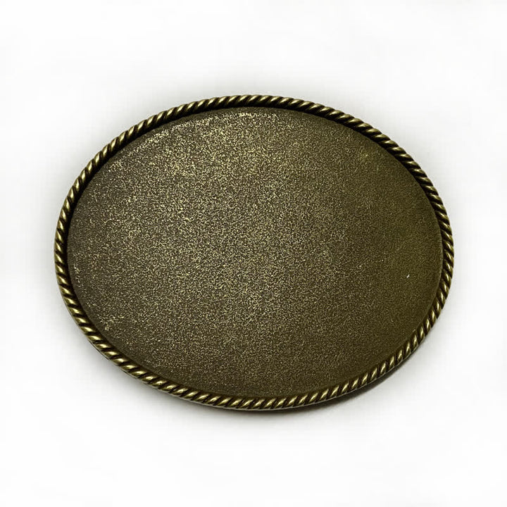 Ceinture en cuir avec boucle ronde et monogramme personnalisé, couleur antique - Bronze antique - Sans ceinture - Ceinture non incluse - image 4