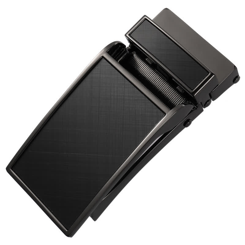 Idée cadeau personnalisée noire, ceinture en cuir à boucle automatique personnalisée à faire soi-même - Noir-Personnalisé - Sans ceinture - Ceinture non incluse - image 1