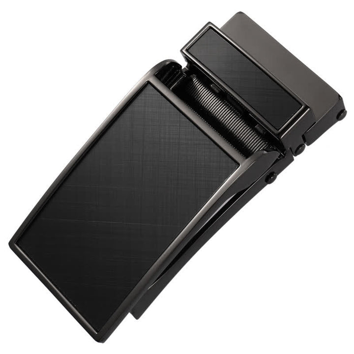 Idée cadeau personnalisée noire, ceinture en cuir à boucle automatique personnalisée à faire soi-même - Noir-Personnalisé - Sans ceinture - Ceinture non incluse - image 1