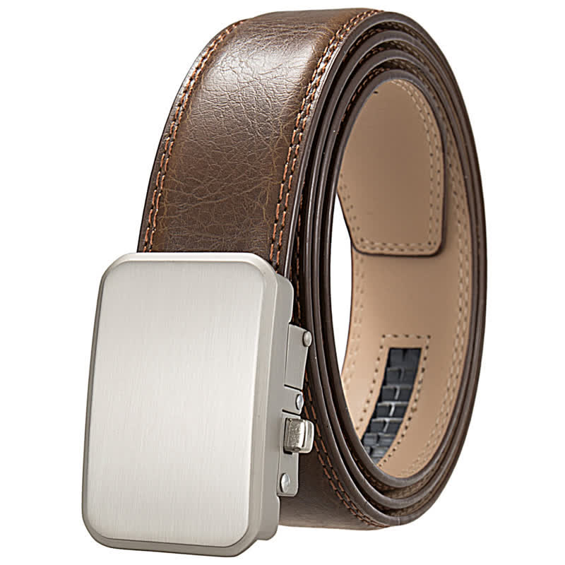Idée cadeau personnalisée avec monogramme et ceinture en cuir à boucle automatique - Brun jaunâtre - 46 - image 12