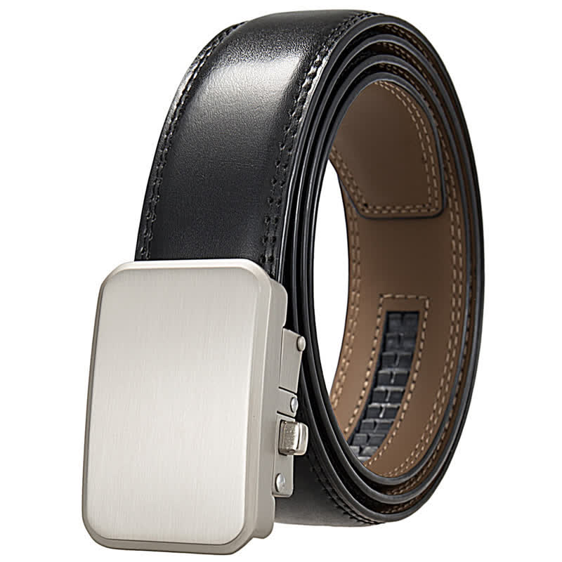 Idée cadeau personnalisée avec monogramme et ceinture en cuir à boucle automatique - Noir #2 - 46 - image 7