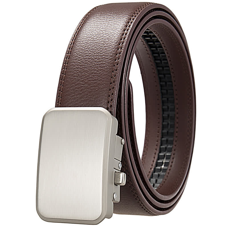 Idée cadeau personnalisée avec monogramme et ceinture en cuir à boucle automatique - Café n°1 - 46 - image 9