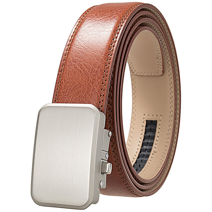 Idée cadeau personnalisée avec monogramme et ceinture en cuir à boucle automatique - Orange - 46 - image 13