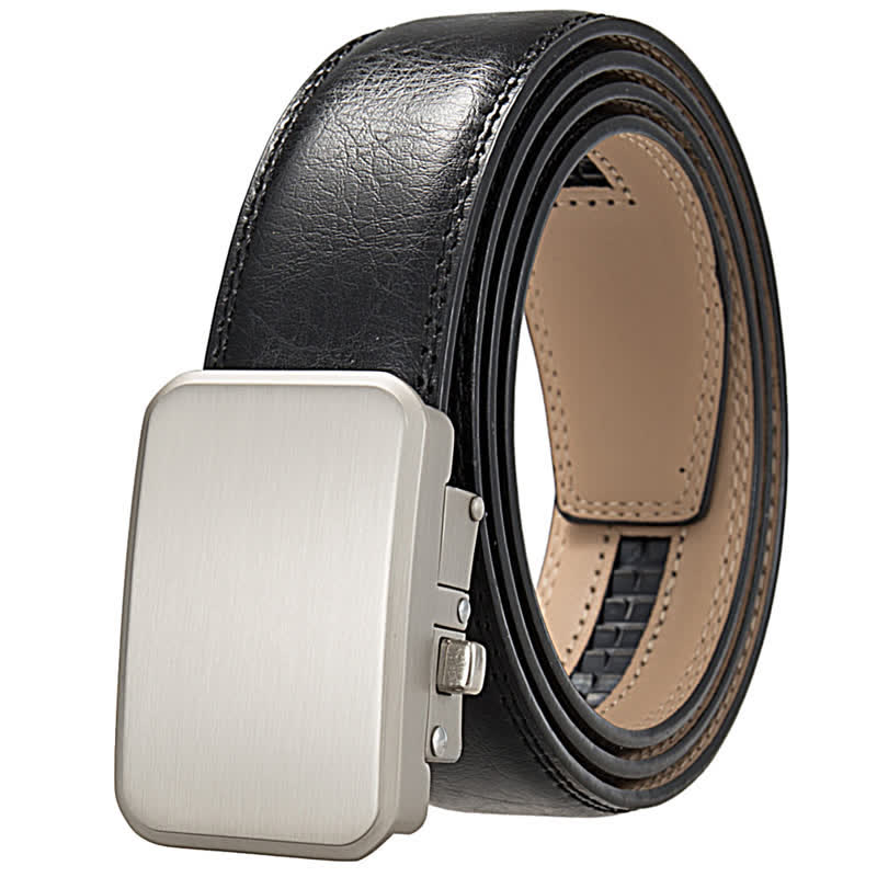 Idée cadeau personnalisée avec monogramme et ceinture en cuir à boucle automatique - Noir #3 - 46 - image 8