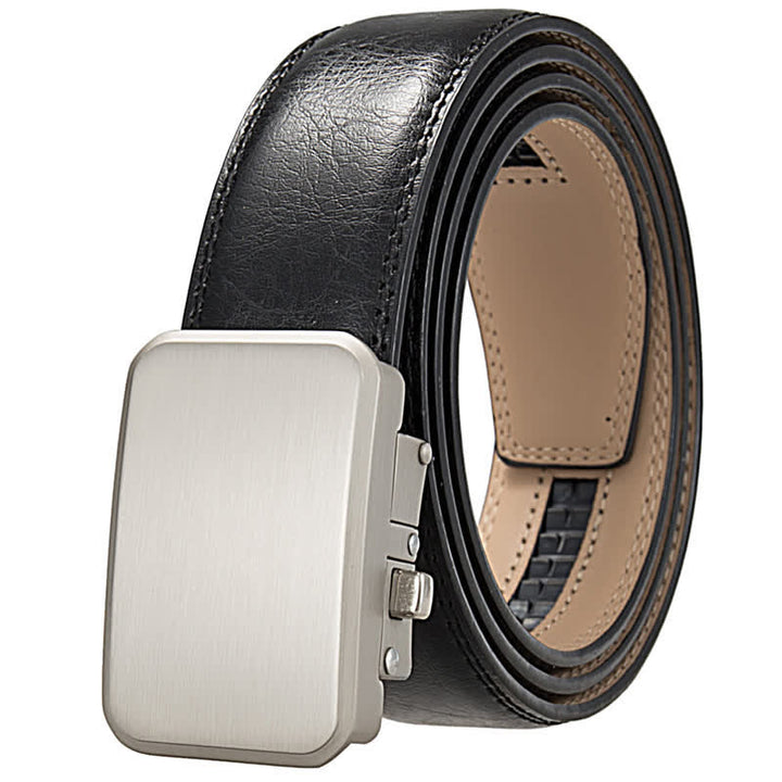Idée cadeau personnalisée avec monogramme et ceinture en cuir à boucle automatique - Noir #3 - 46 - image 8