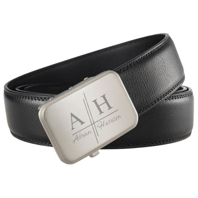 Idée cadeau personnalisée avec monogramme et ceinture en cuir à boucle automatique - image 4
