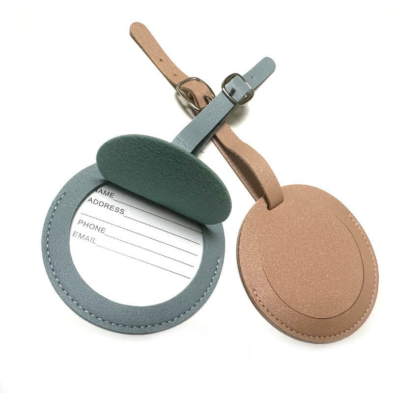 Étiquette de bagage ronde unilatérale personnalisable avec votre texte - image 6