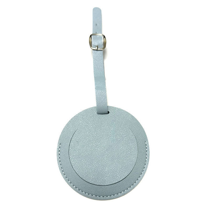 Étiquette de bagage ronde unilatérale personnalisable avec votre texte - Bleu clair - image 12