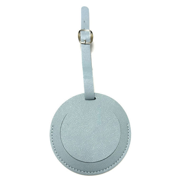 Étiquette de bagage ronde unilatérale personnalisable avec votre texte - Bleu clair - image 12