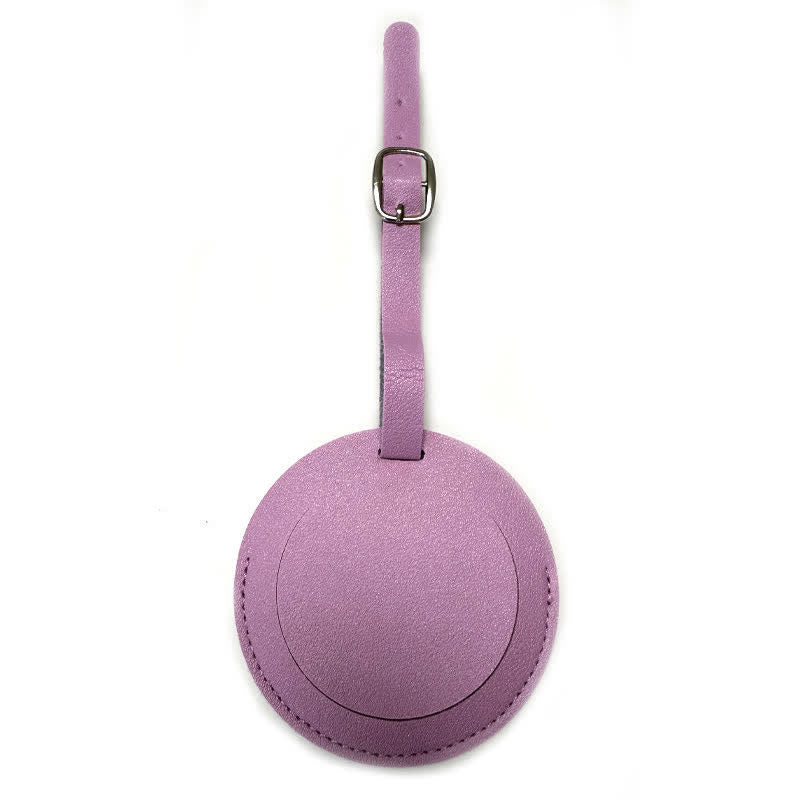 Étiquette de bagage ronde unilatérale personnalisable avec votre texte - Violet clair - image 13