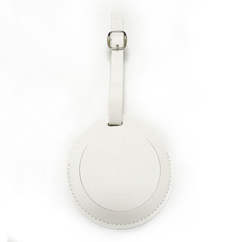 Étiquette de bagage ronde unilatérale personnalisable avec votre texte - Blanc - image 10