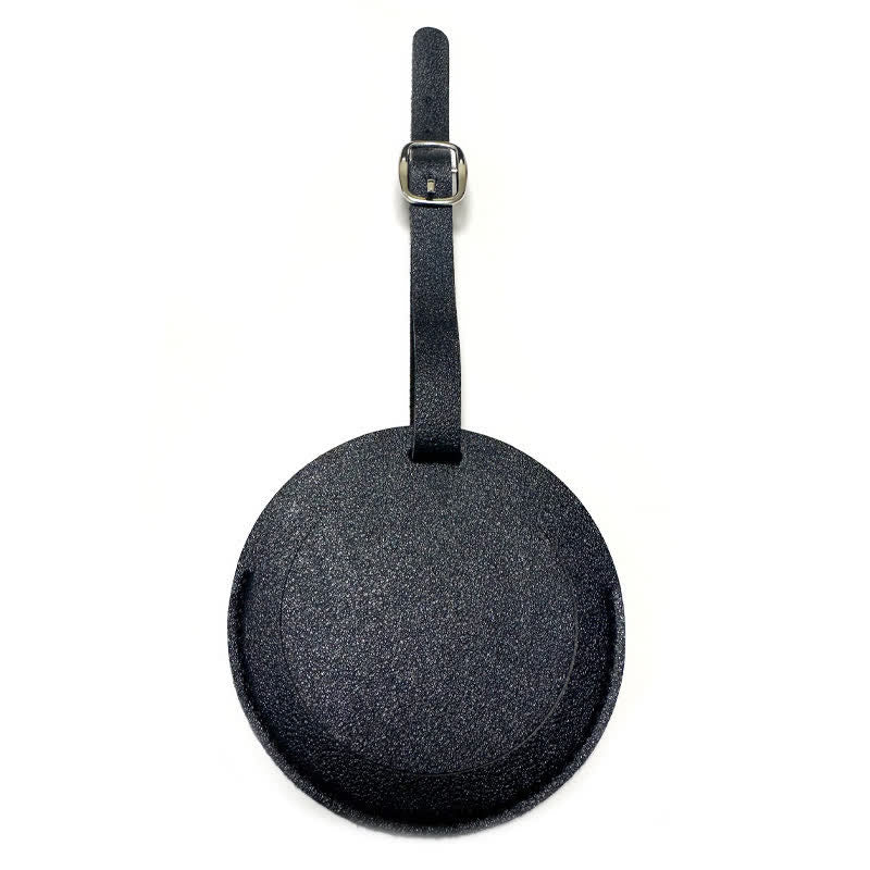 Étiquette de bagage ronde unilatérale personnalisable avec votre texte - Noir - image 15