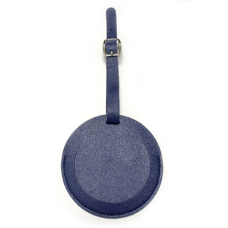 Étiquette de bagage ronde unilatérale personnalisable avec votre texte - Marine - image 3