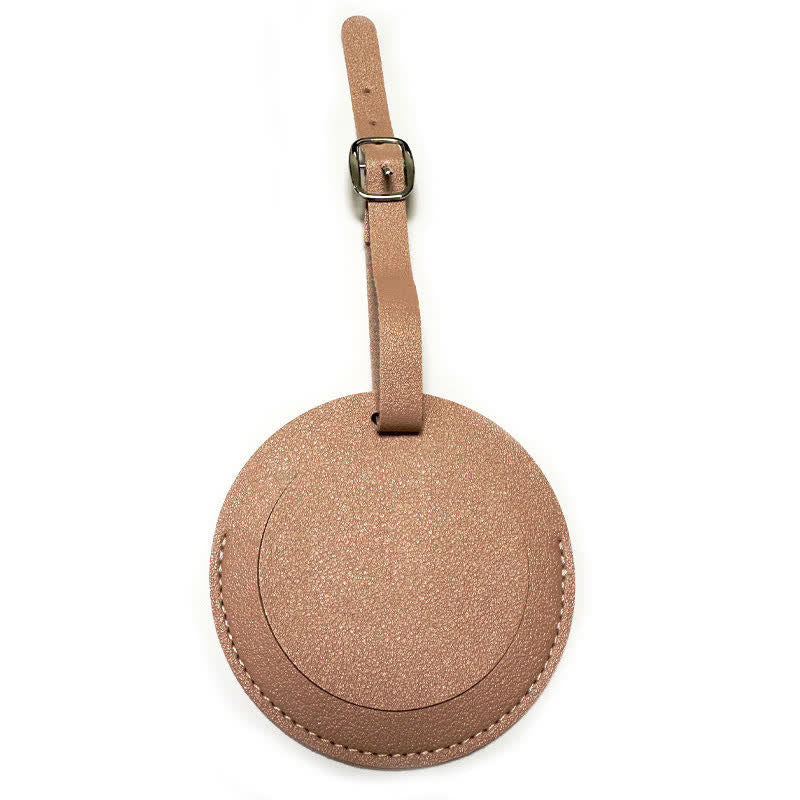 Étiquette de bagage ronde unilatérale personnalisable avec votre texte - Rose - image 19