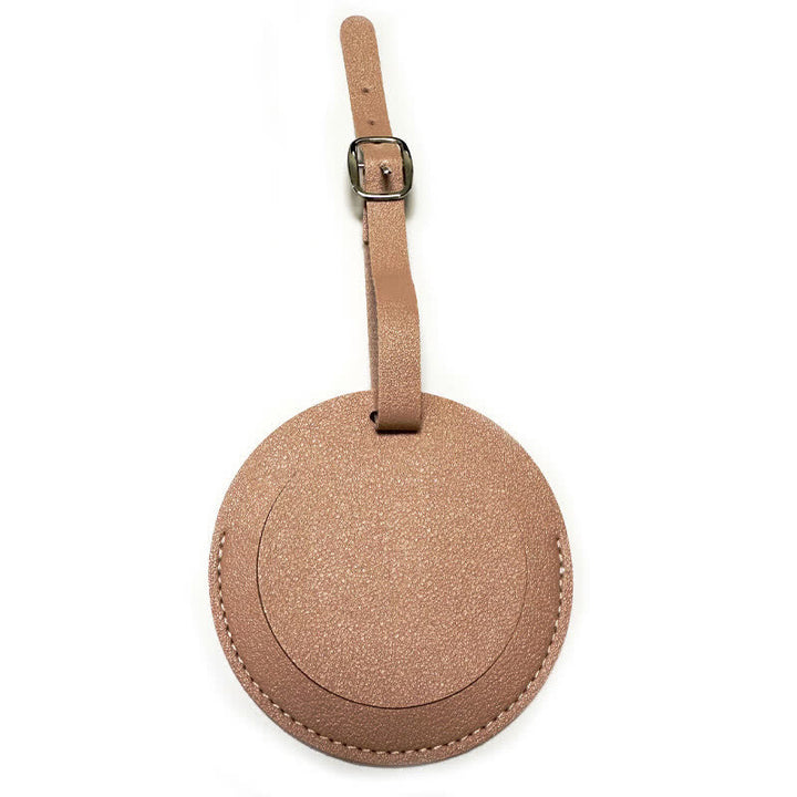 Étiquette de bagage ronde unilatérale personnalisable avec votre texte - Rose - image 19