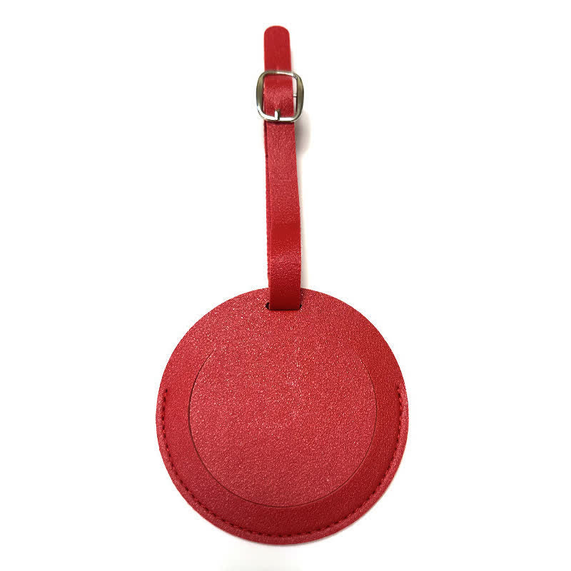 Étiquette de bagage ronde unilatérale personnalisable avec votre texte - Rouge - image 14