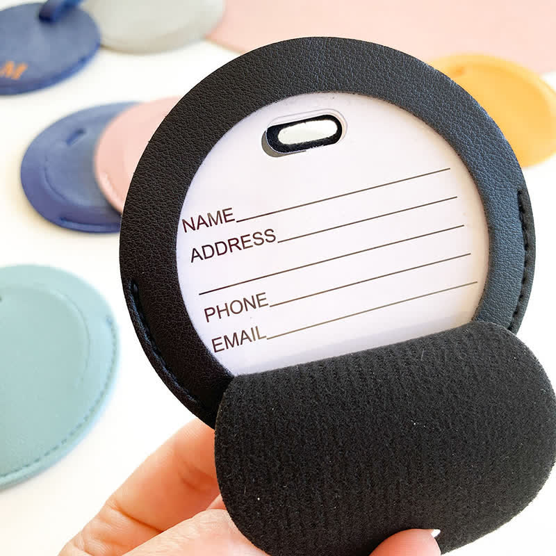Étiquette de bagage ronde unilatérale personnalisable avec votre texte - image 8