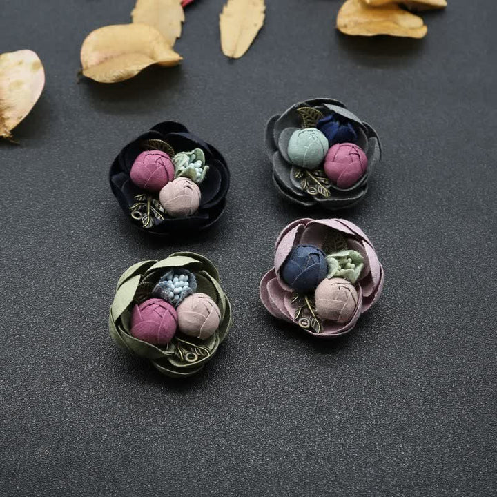 Broche en tissu à mini fleurs, design original, motif bourgeon mignon pour mariage