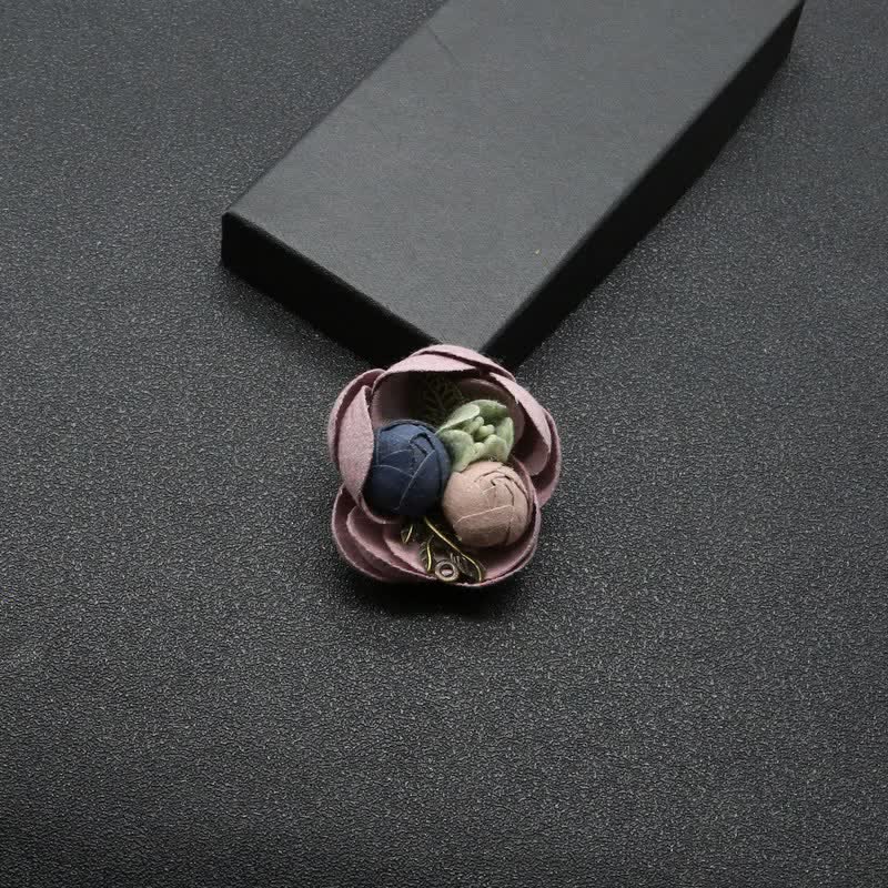 Broche en tissu à mini fleurs, design original, motif bourgeon mignon pour mariage