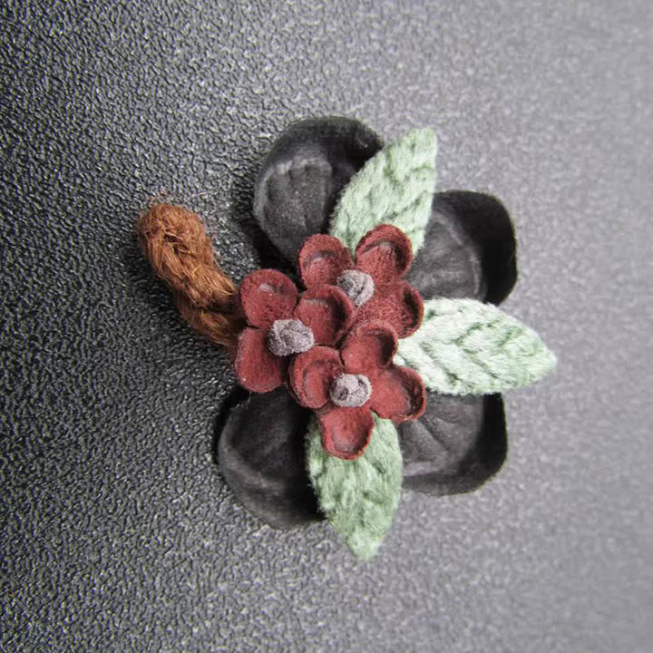 Broche en tissu à motif de marguerite rouge pour mariage