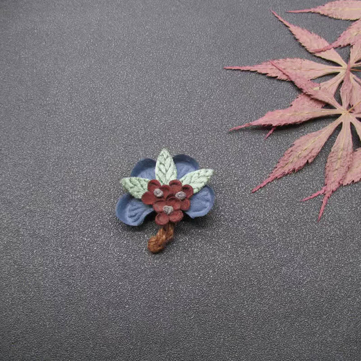 Broche en tissu à motif de marguerite rouge pour mariage