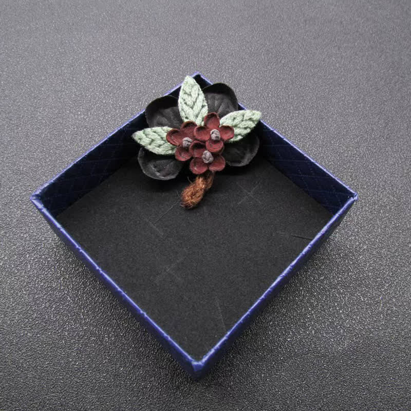 Broche en tissu à motif de marguerite rouge pour mariage