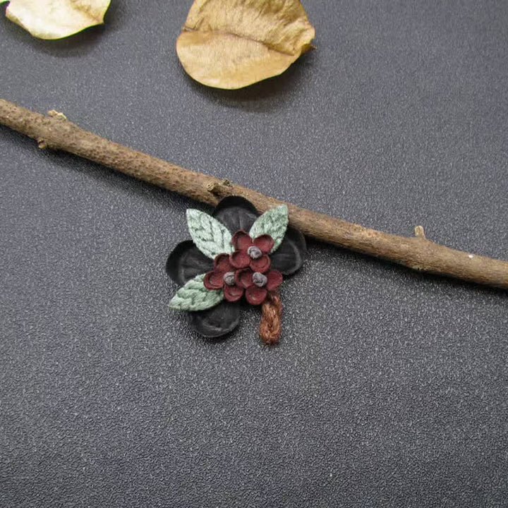 Broche en tissu à motif de marguerite rouge pour mariage