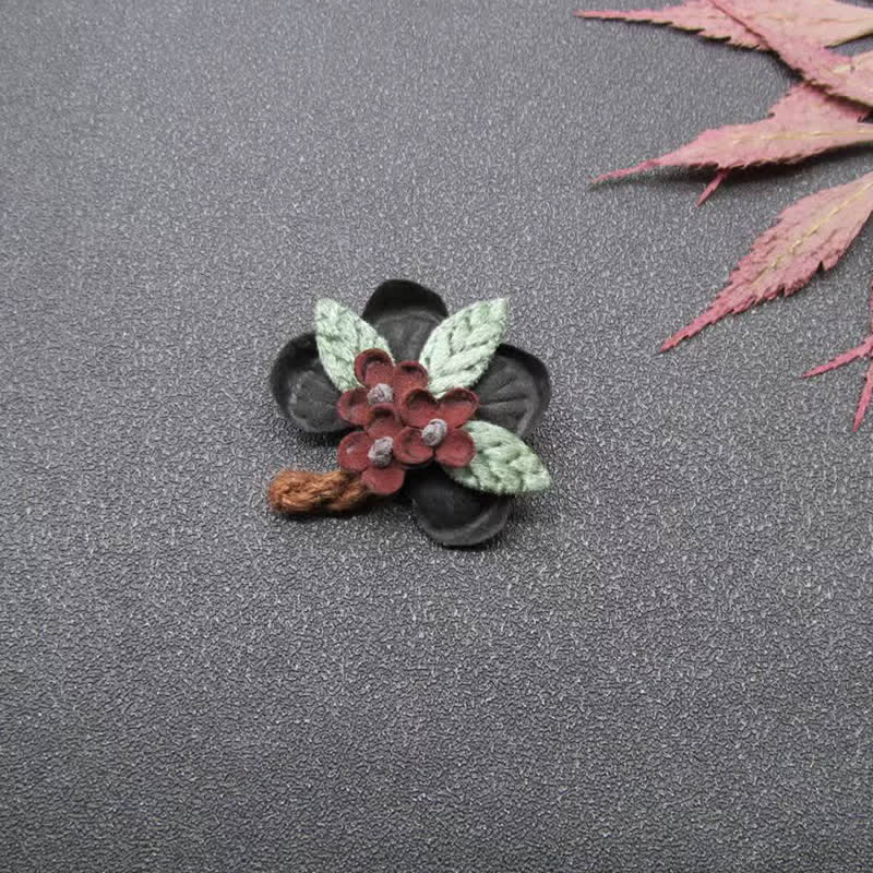 Broche en tissu à motif de marguerite rouge pour mariage